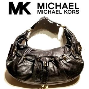 Michael Kors supple black leather medium satchel
